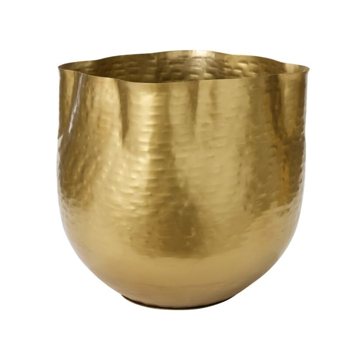 Gold Hammered Metal Pot