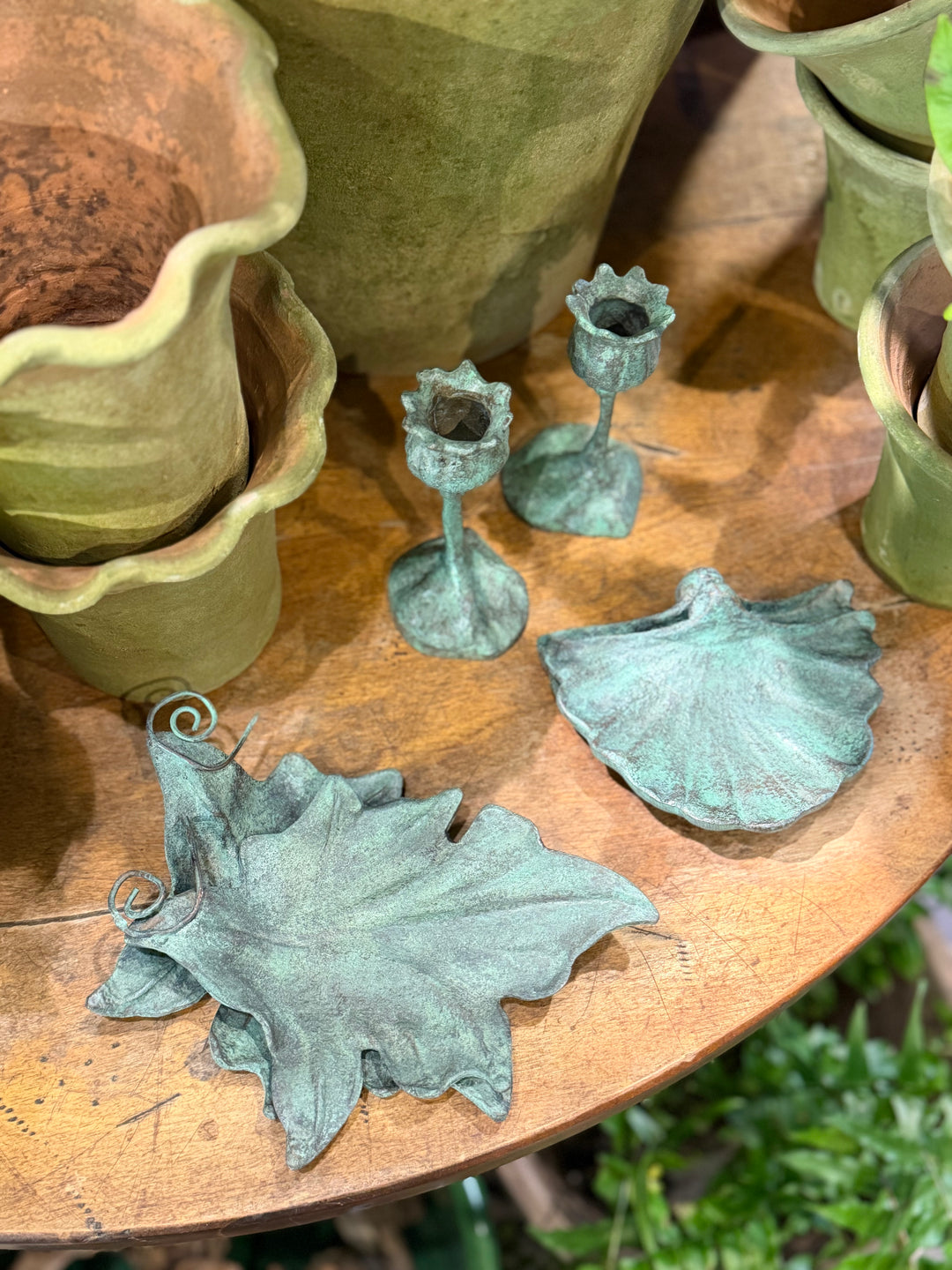 Bronze Poppy Candle Stick