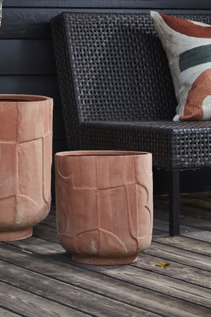 Textured Terra Cotta Pot